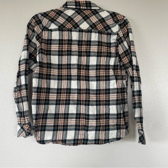 Volcom Getting‎ Rad Plaid Flannel Shirt Girls Size Large XL 14/16 Brown Gold - Picture 7 of 7